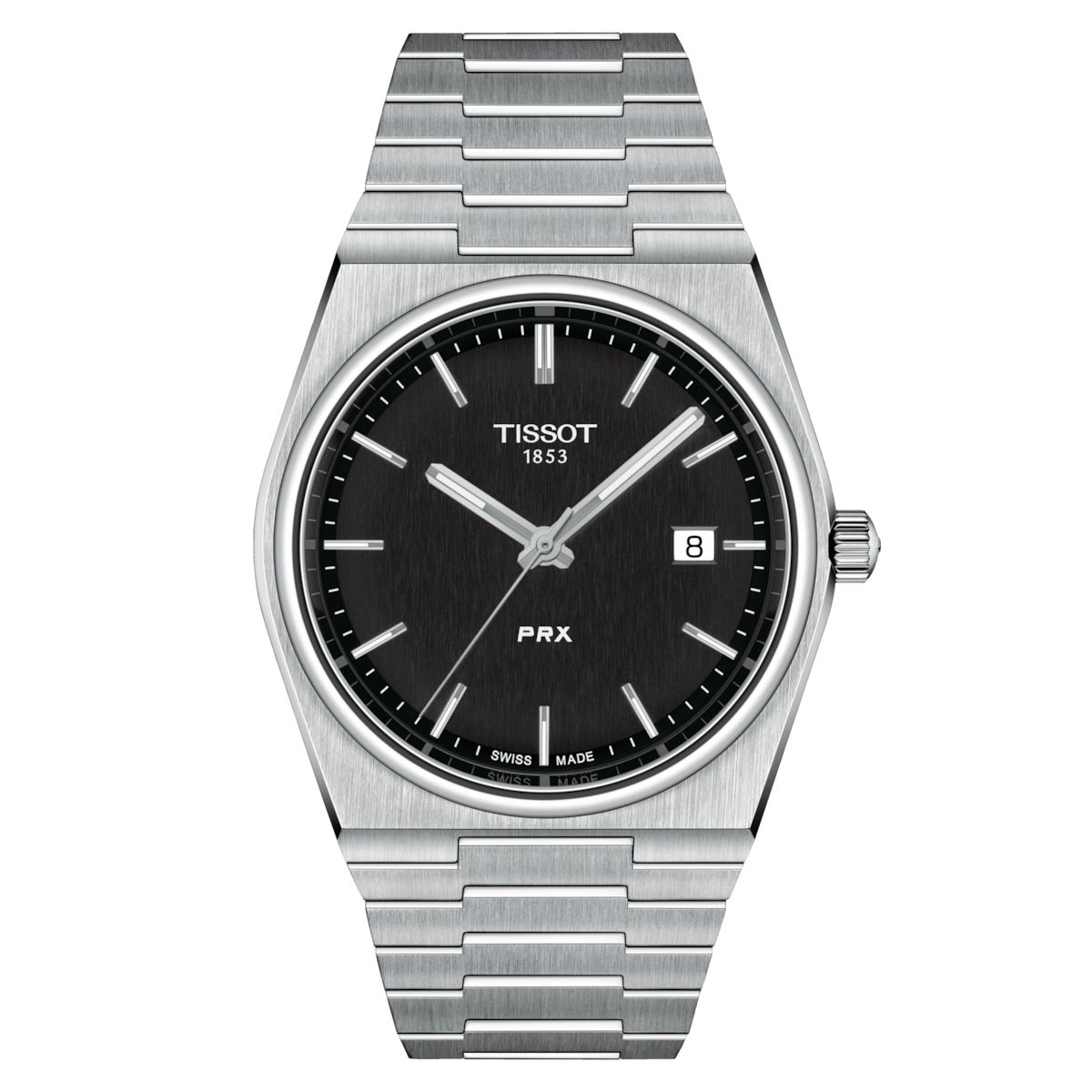 men's watch Tissot PRX T137.410.11.051.00 40mm 100m WR sapphire crystal sapphire steel strap