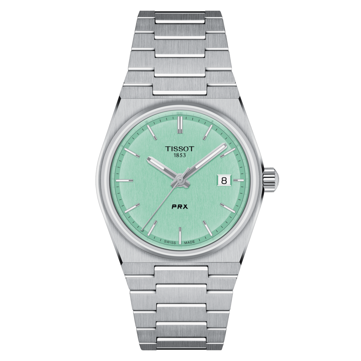 unisex watch TISSOT PRX 35MM T137.210.11.091.00 35mm 100m WR sapphire crystal sapphire crystal strap steel bracelet interchangeable quick release bracelet