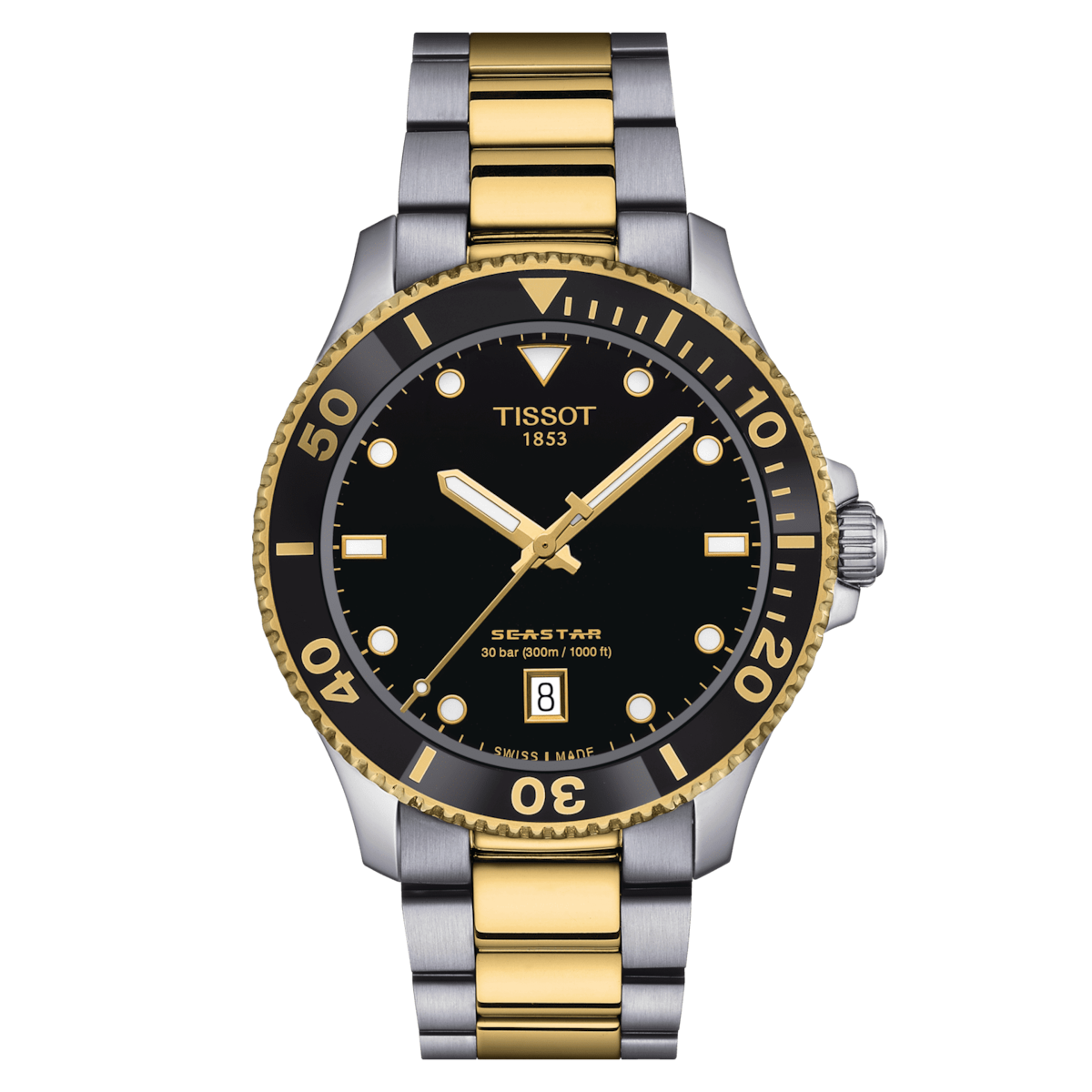 men's diving watch TISSOT SEASTAR 1000 40MM T120.410.22.051.00 40mm sapphire crystal 300m WR