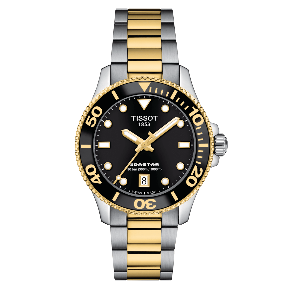 men's diver's watch TISSOT SEASTAR 1000 36MM T120.210.22.051.00 300m WR sapphire crystal Quartz quick exchange bracelet