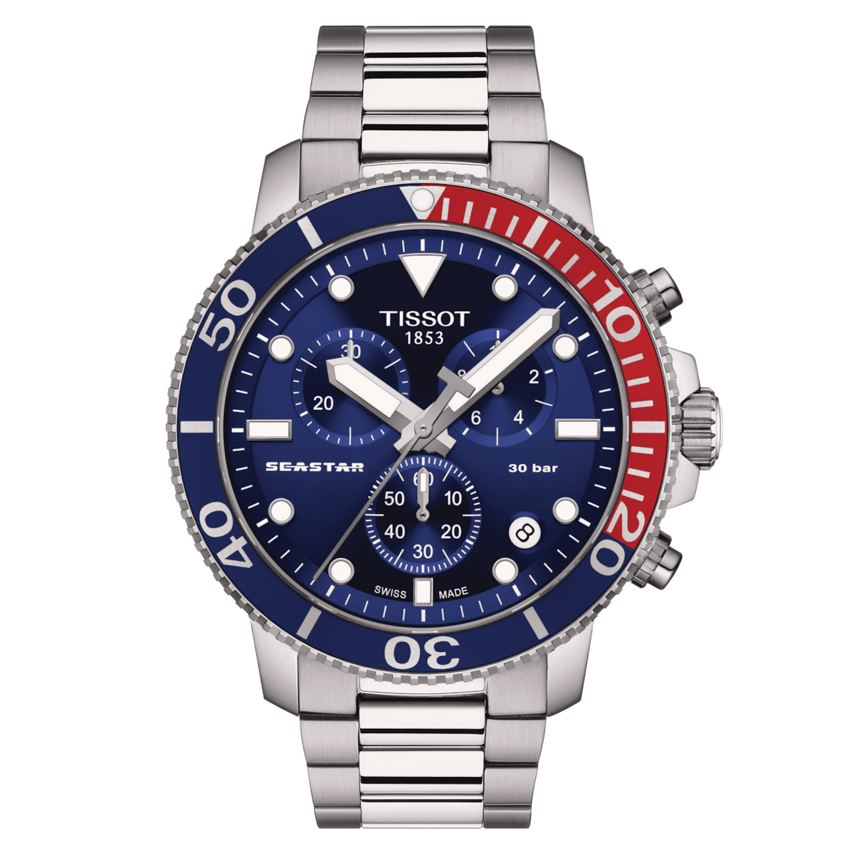 men's diving watch TISSOT SEASTAR 1000 QUARTZ CHRONOGRAPH T120.417.11.041.03   45.5 mm quick strap change bracelet sapphire crystal 300m WR