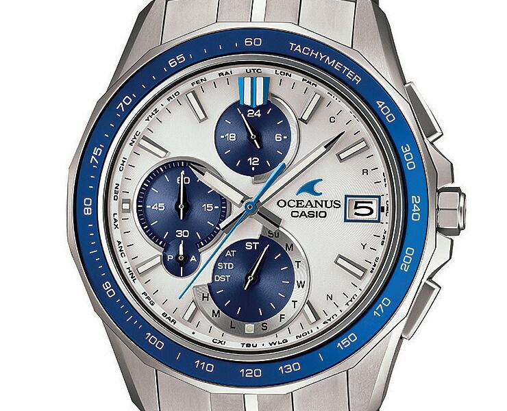 Casio Oceanus Manta OCW-S7000D-7AJF JDM 42.8mm 100m WR titanium solar radio controlled Bluetooth watch Casio Oceanus Manta OCW-S7000D-7AJF 42.8mm 100m WR anti-reflective sapphire crystal double face titanium case and strap JDM Japan Domestic Market