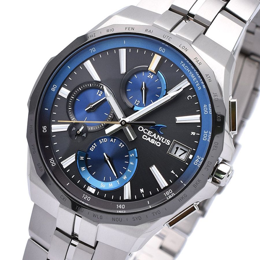 Casio Oceanus Manta OCW-S5000E-1AJF JDM 100M WR Titanium Bluetooth solar watch Casio Oceanus Manta OCW-S5000E-1AJF JDM 100M WR Anti-reflective sapphire crystal titanium case and strap Smartlink Bluetooth JDM (Japanese domestic market)