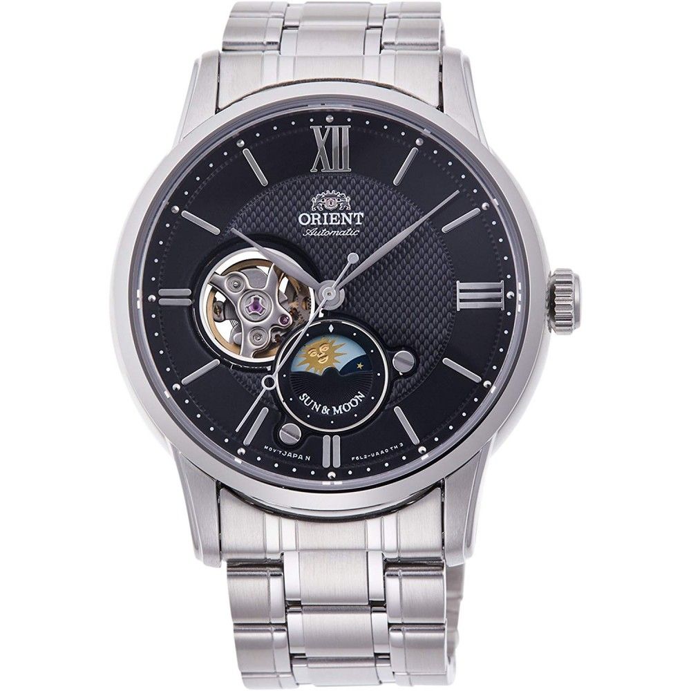 Orient Sun &amp; Moon RN-AS0001B JDM 42.5mm 50m WR sapphire crystal sapphire crystal steel strap automatic man watch Japan Domestic Market