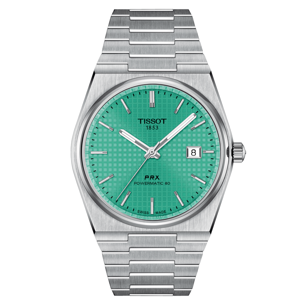 automatic men's watch TISSOT PRX POWERMATIC 80 40MM T137.407.11.091.01 80h power reserve sapphire crystal sapphire crystal steel strap quick release interchangeable bracelet