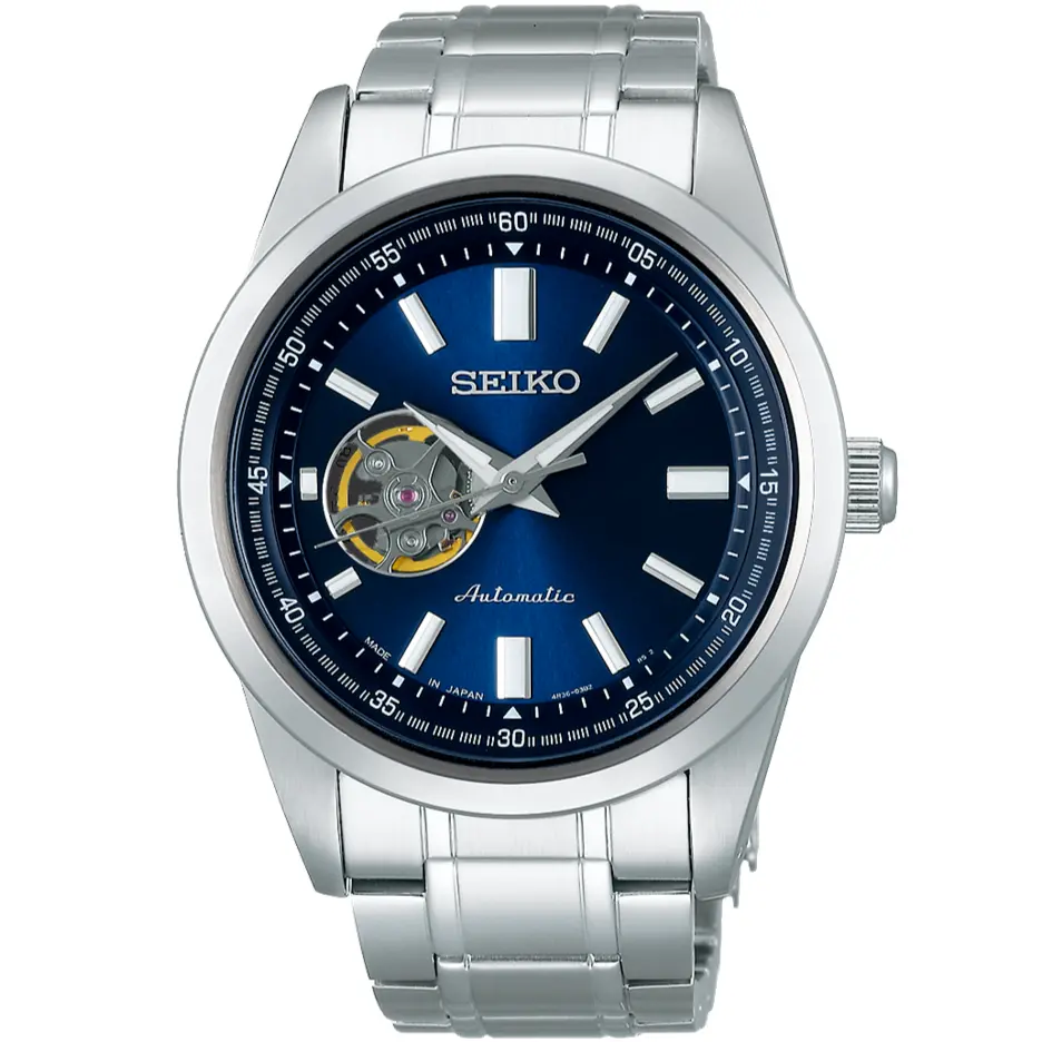 Seiko Selection Open Heart SCVE051 JDM 42mm 100m WR 4R38 steel strap JDM (Japanese domestic market) automatic men's watch