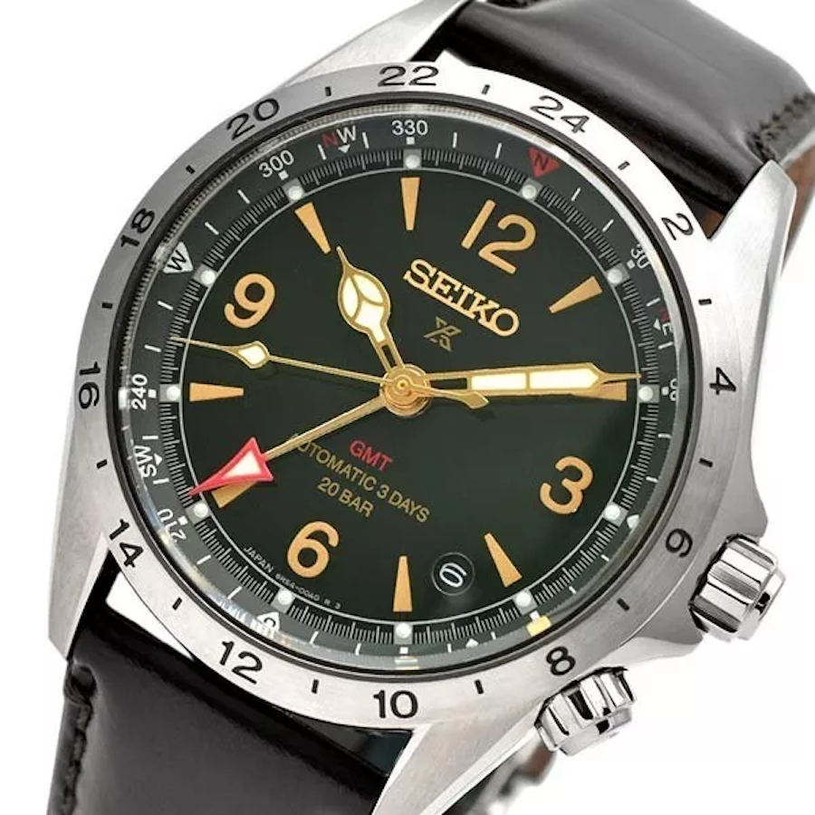 Seiko Prospex GMT SBEJ005 JDM Limited Edition 39.5mm 200m WR sapphire crystal sapphire crystal leather strap 6R54 JDM (Japanese domestic market)