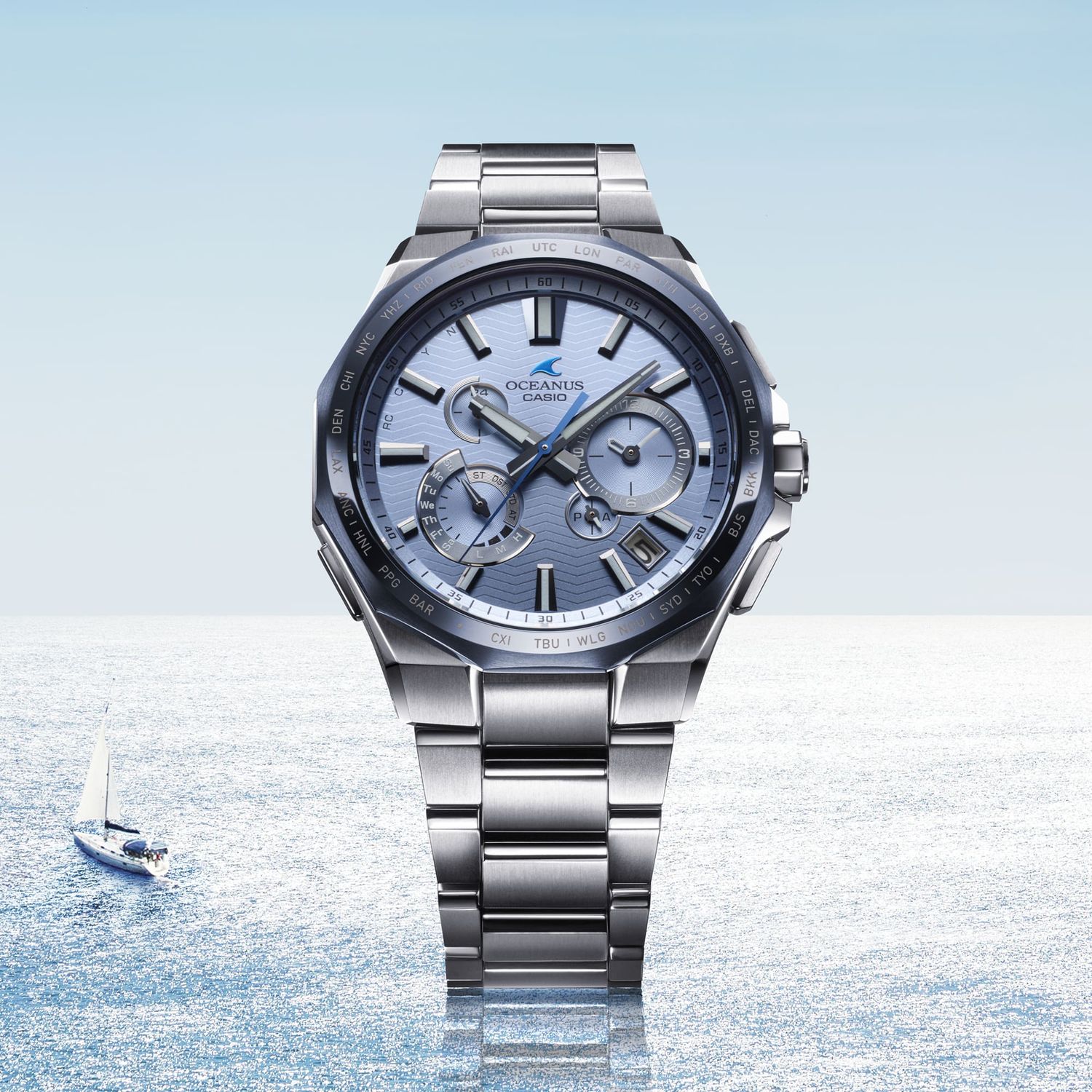 CASIO OCEANUS CLASSIC LINE OCEANUS 20TH ANNIVERSARY LIMITED EDITION OCW-T6000BV-2AJR JDM 42.6MM 100M WR sapphire crystal sapphire crystal strap titanium strap JDM (Japanese domestic market)
