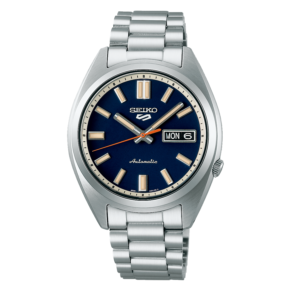 automatic men's watch Seiko 5 Sports SNXS Style SRPK87 37.4mm 100m WR steel strap Made in Japan