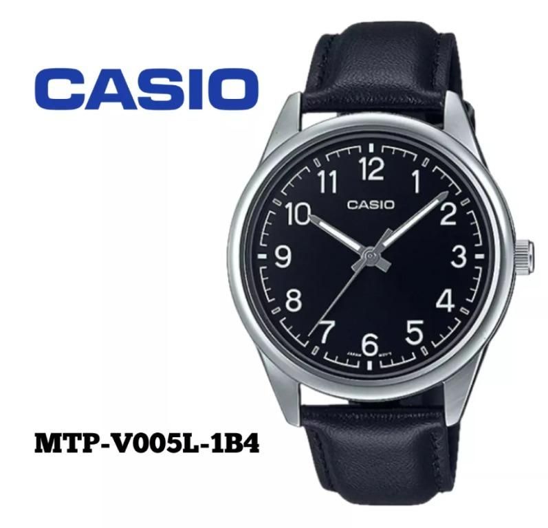 Reloj analógico hombre Casio MTP-V005L-1B4 correa de cuero color negro