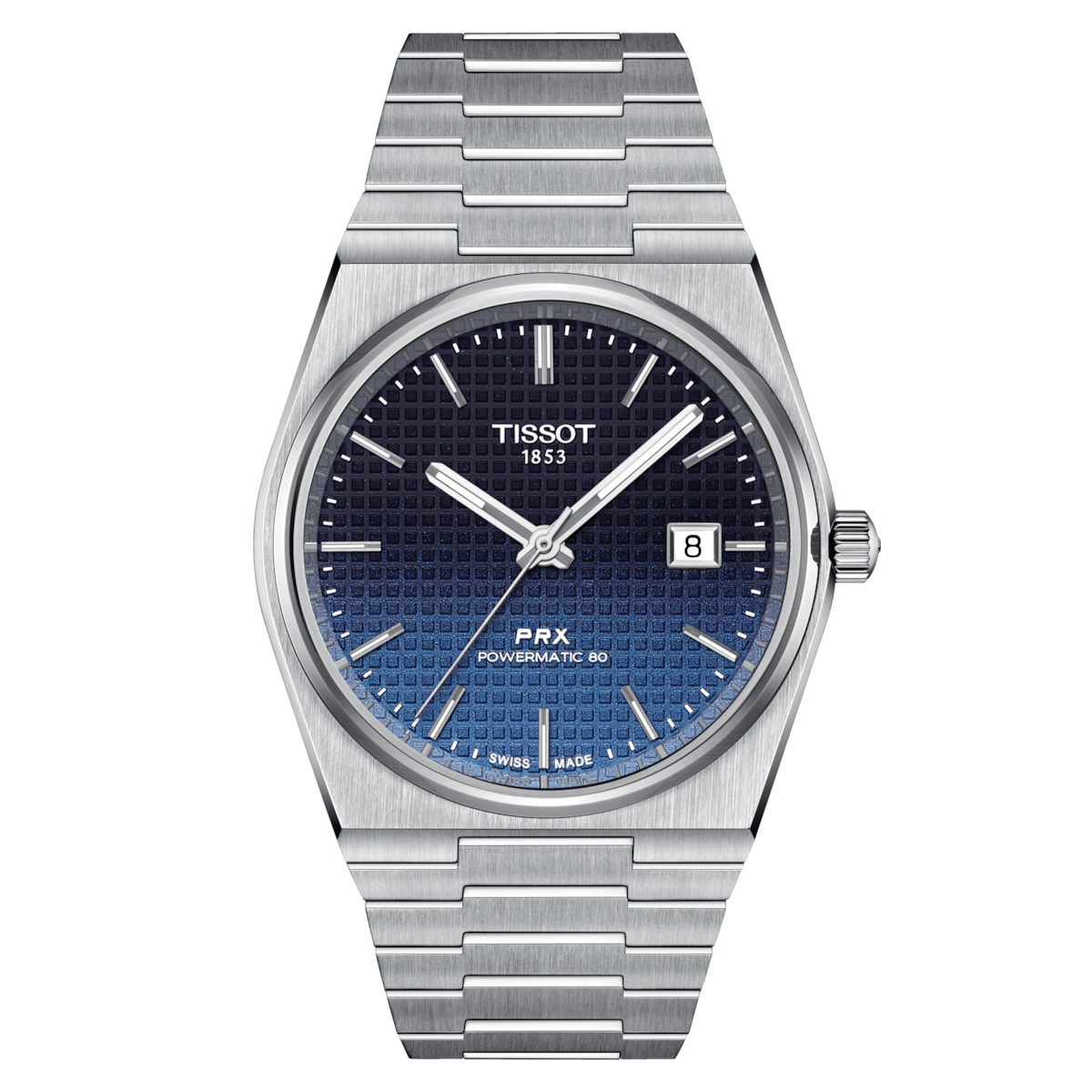 automatic men's watch Tissot PRX Powermatic 80 40mm T137.407.11.051.01 40mm 80h power reserve sapphire crystal sapphire crystal steel strap 100m WR