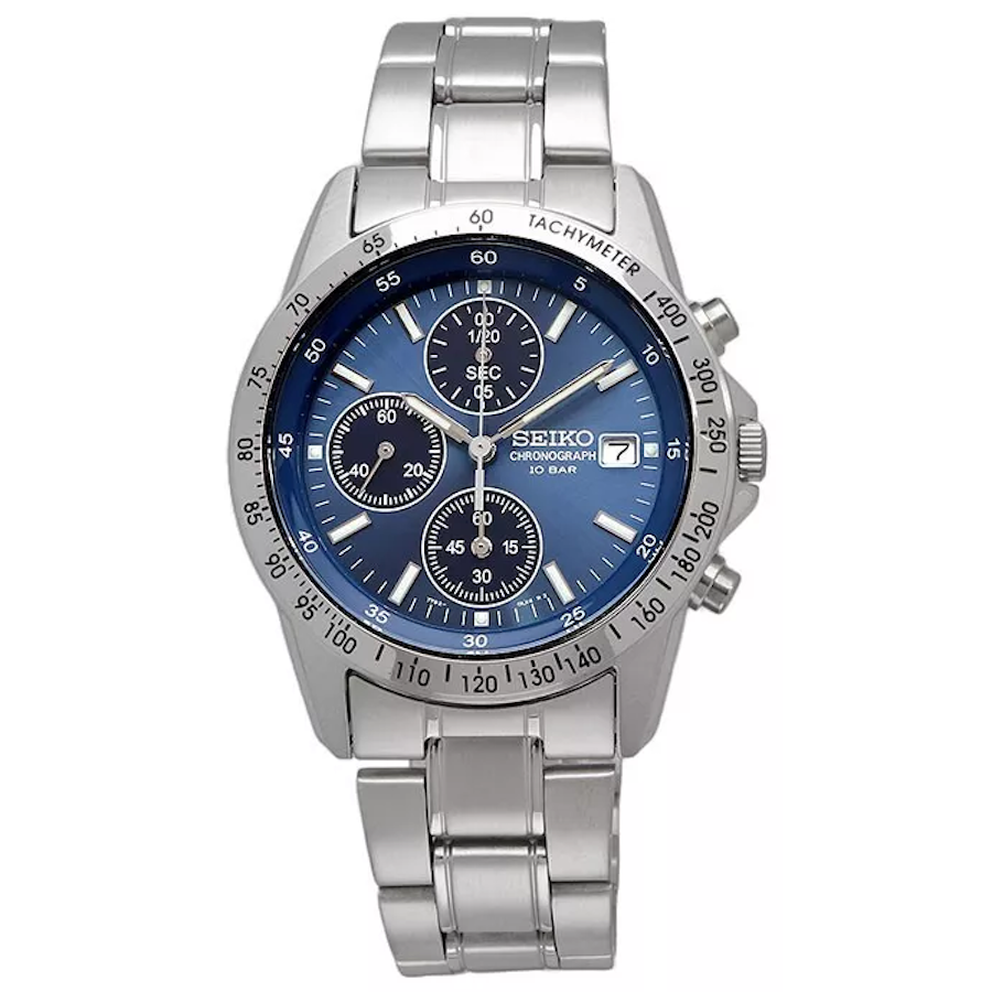 Seiko Spirit SBTQ071 JDM 38.5MM Limited model 100M WR men's chronograph watch steel strap JDM (Japanese domestic market)