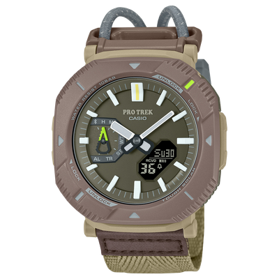 Casio Pro-Trek Hiker Line solar Bluetooth watch PRJ-B001B-5JF JDM 46mm  100m WR Tough Solar cold resistant JDM cloth textile strap (Japan Domestic Market)