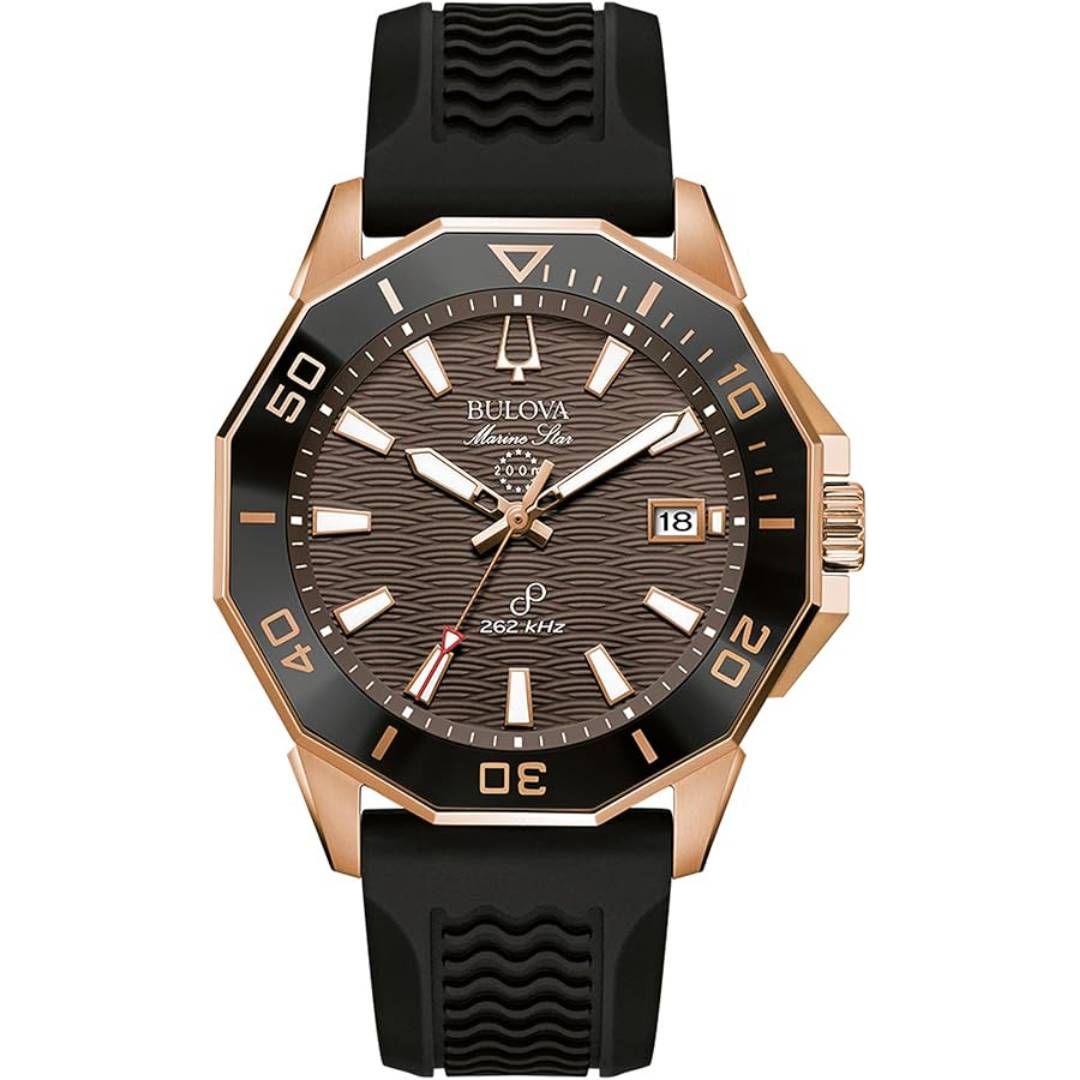 men's watch Bulova Men's Marine Star Precisionist 98B421 262kHz 43mm 200m WR sapphire crystal silicone strap