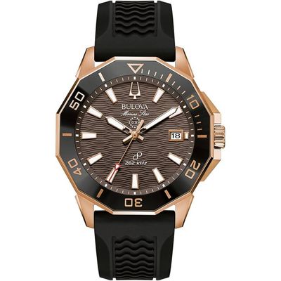 men's watch Bulova Men's Marine Star Precisionist 98B421 262kHz 43mm 200m WR sapphire crystal silicone strap