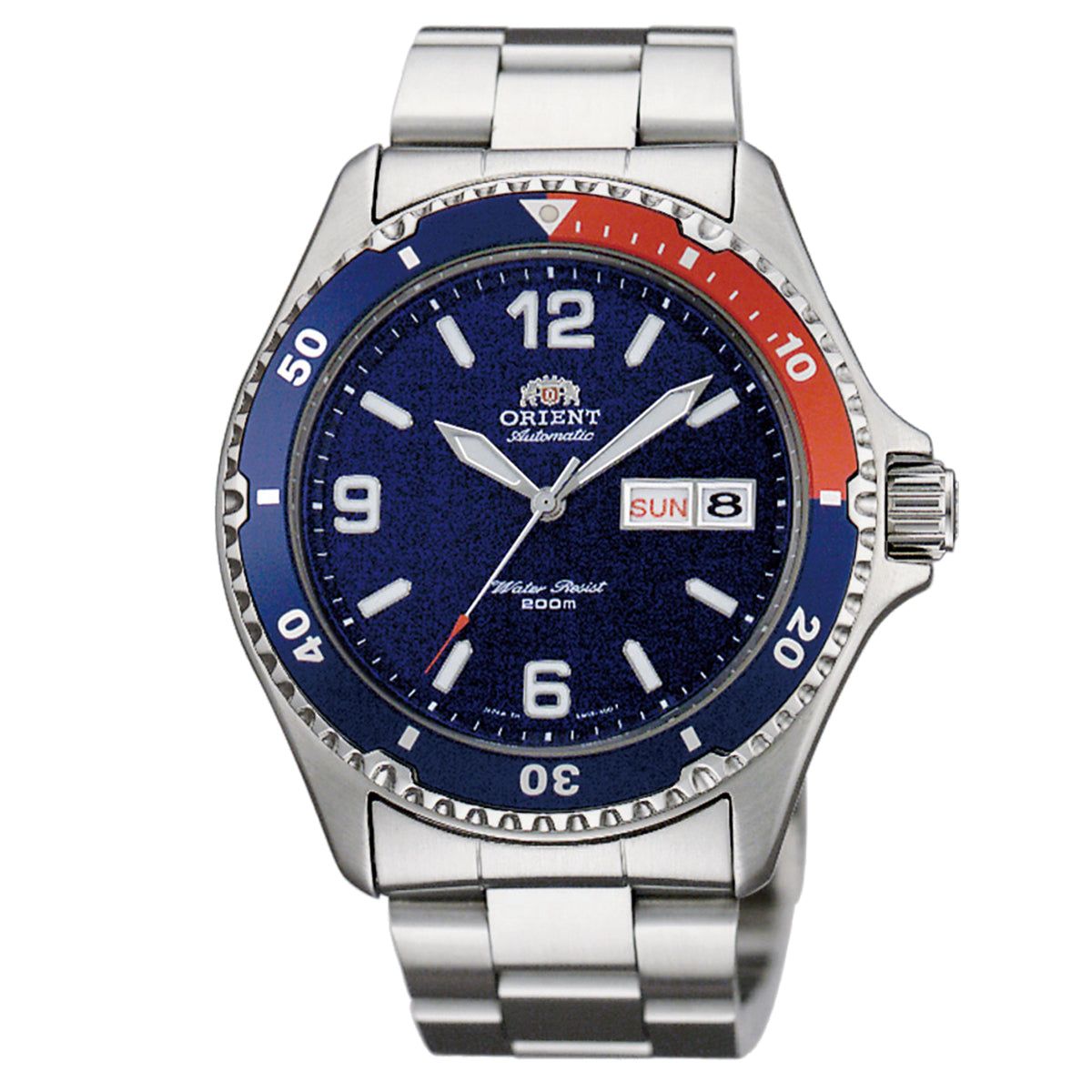 men's automatic diving watch Orient Mako II TAA02009D 41.5 mm 200 m WR steel strap