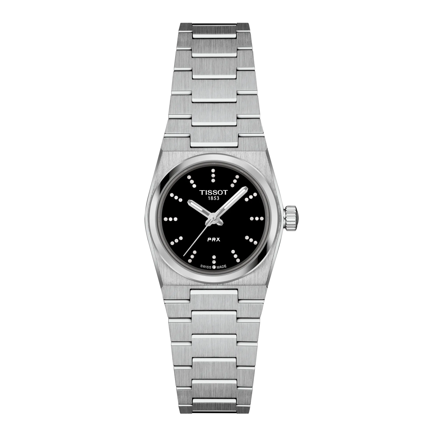 Tissot women's watch PRX 25mm T137.010.11.056.00 100m WR sapphire crystal steel strap quartz movement