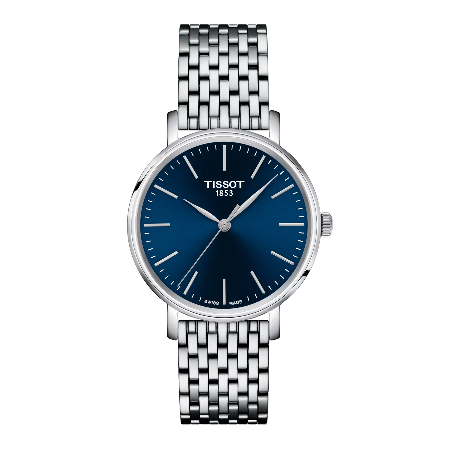 Tissot Everytime 34mm T143.210.11.041.00 sapphire crystal 50m WR steel strap quartz woman's watch