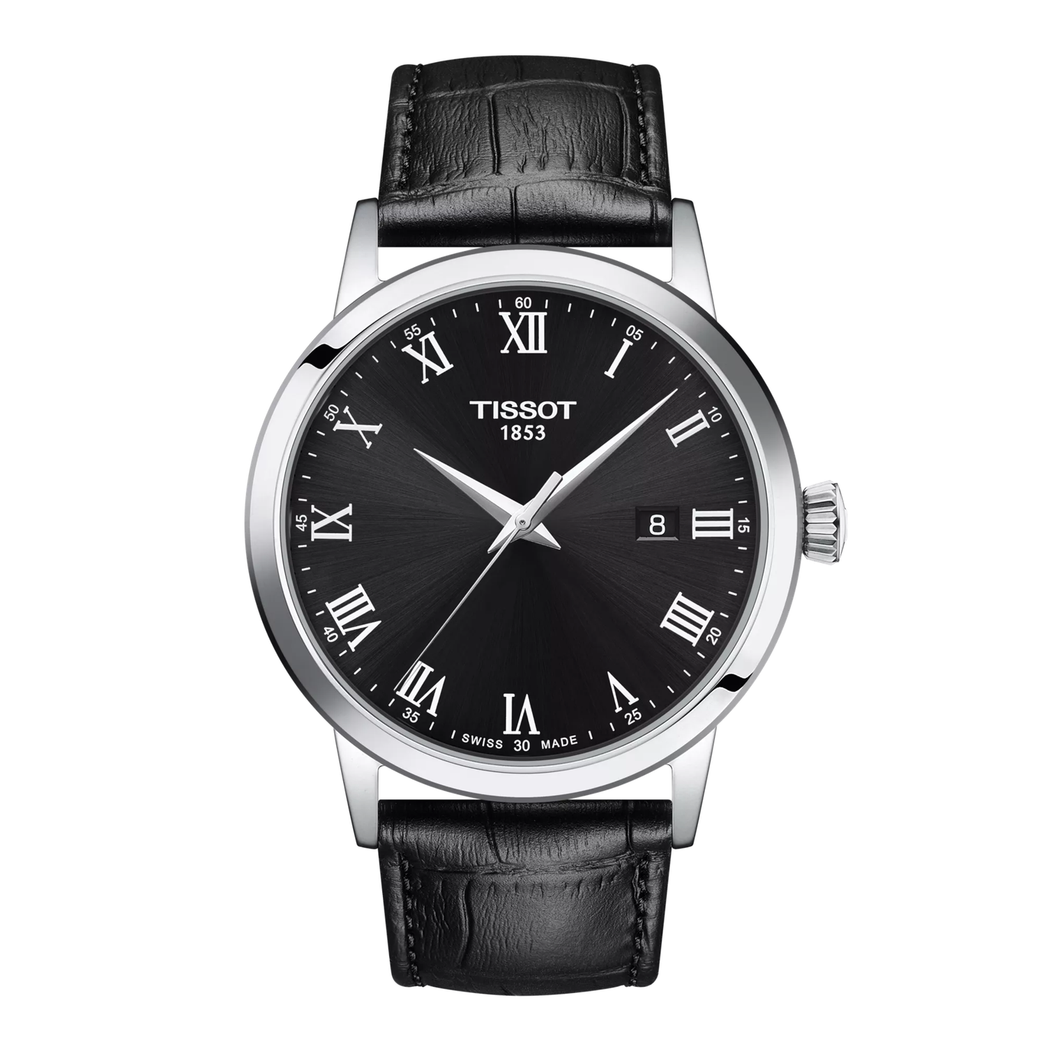 men's watch Tissot Classic Dream T129.410.16.053.00 42mm sapphire crystal leather strap 50m WR