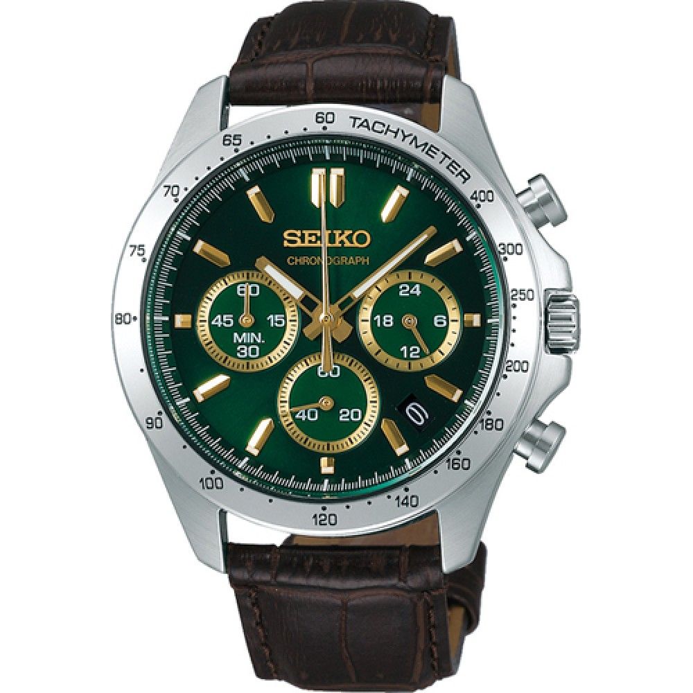 Seiko Spirit SBTR017 JDM 39.8mm 100m WR chronograph watch for men, leather strap Japan Domestic Market