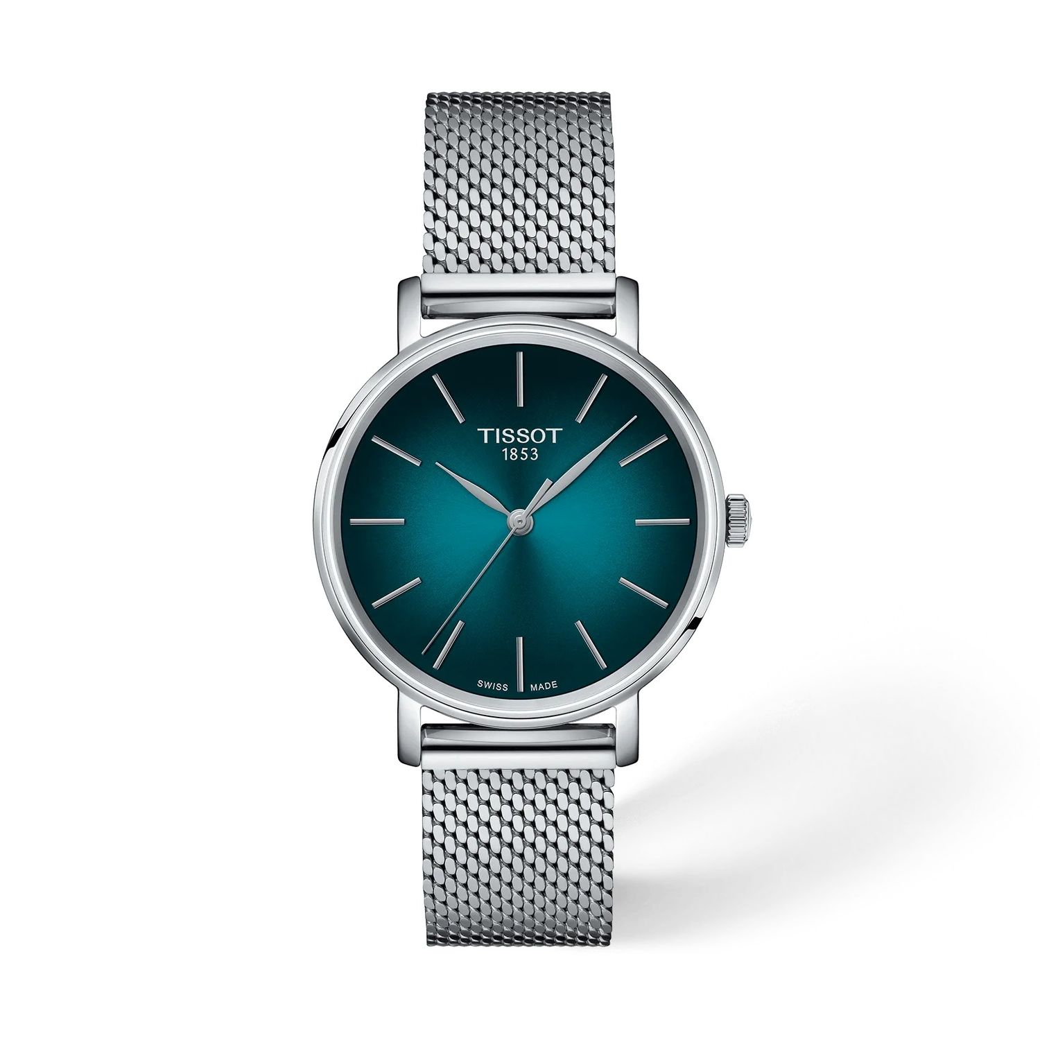 Tissot Everytime 34mm T143.210.11.091.00 34mm sapphire crystal 50m WR steel strap women's quartz watch