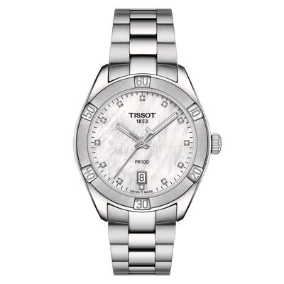 Tissot PR 100 Sport Chic T101.910.11.116.00 36mm sapphire crystal 100m WR steel strap women’s watch