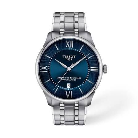 automatic watch men's Tissot Chemin Des Tourelles T139.407.11.048.00 Powermatic 80 42mm sapphire crystal steel strap 50m WR
