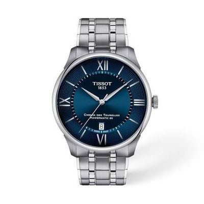 automatic watch men's Tissot Chemin Des Tourelles T139.407.11.048.00 Powermatic 80 42mm sapphire crystal steel strap 50m WR