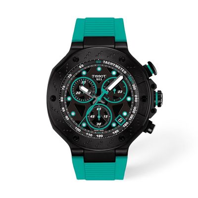 Tissot T-Race Quartz Chronograph Men's Watch T141.417.37.051.01 45mm anti-reflective sapphire crystal 100m WR silicone strap