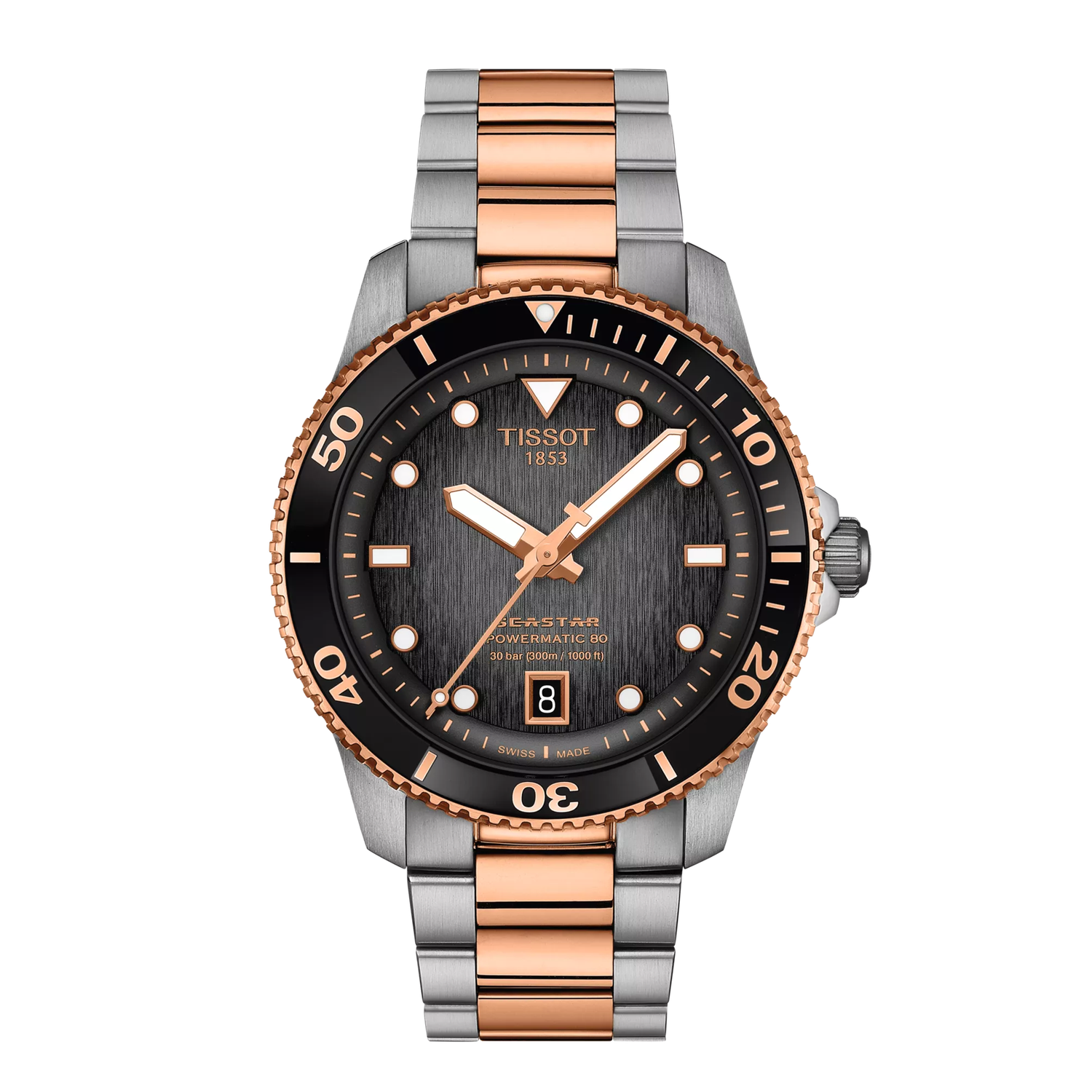 Tissot Seastar 1000 Powermatic 80 40mm T120.807.22.051.01 men's automatic diving watch 80-hour power reserve sapphire crystal 300m WR steel strap