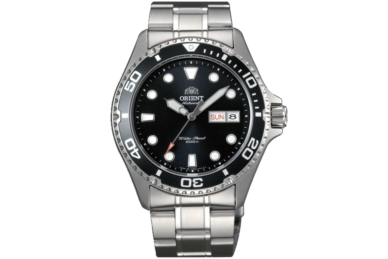 Orient Mako Sunray TAA02004B automatic watch for men, 41.5 mm, 200 m WR, steel strap