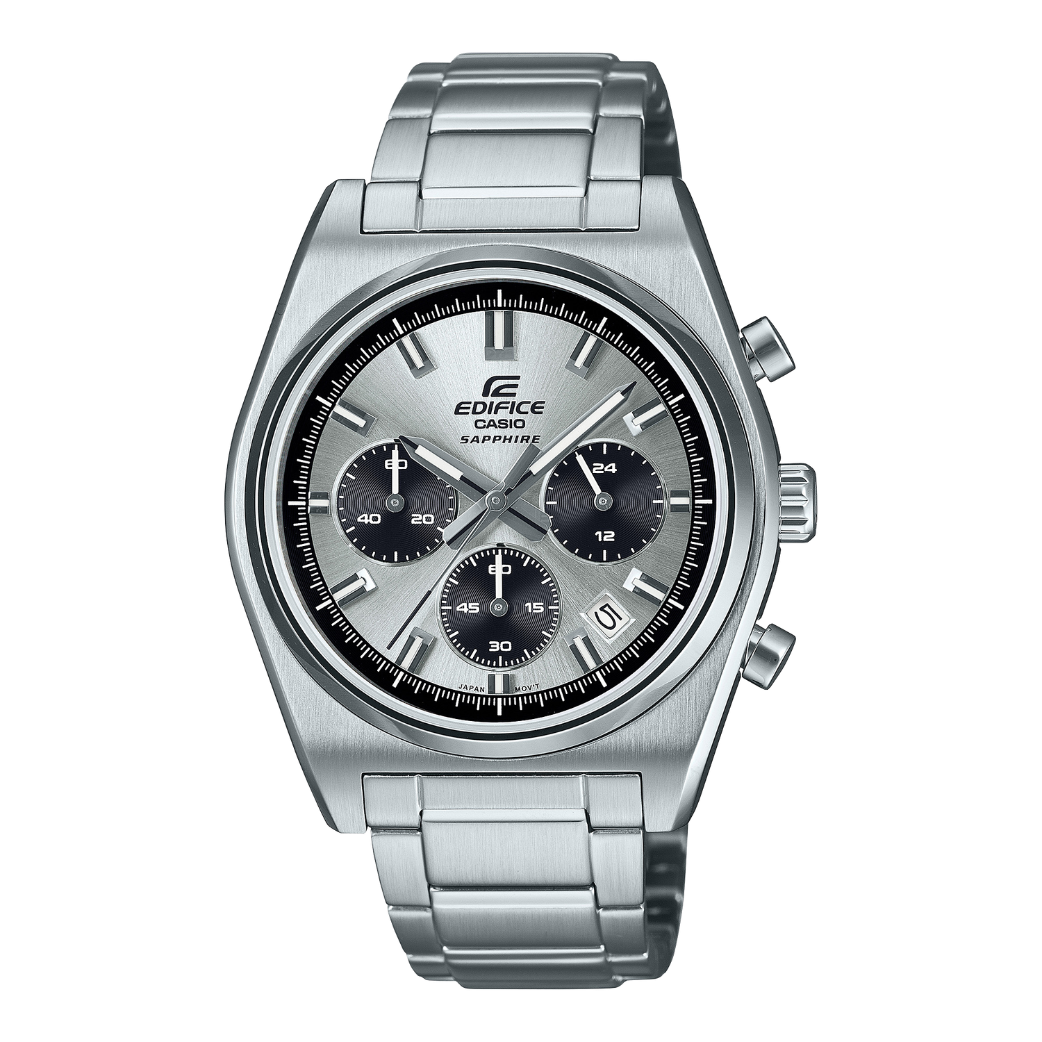 Casio Edifice EFB-730D-7A men's chronograph watch, 40 mm, 100 m WR, sapphire crystal, steel strap