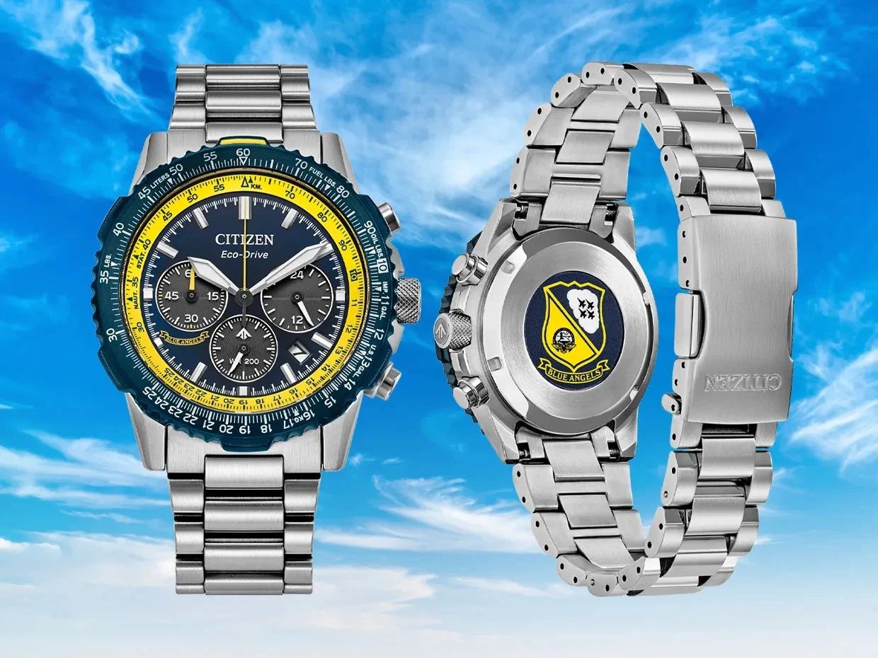 Citizen Promaster Sky Navihawk Blue Angels Men's Solar Chronograph Watch CA4667-53L 40MM 200m Sapphire crystal, steel strap, Eco-Drive movement (powered by solar energy or light)