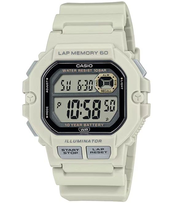​Men’s quartz Casio Collection WS-1400H-8AJF 44.5 mm – 100 m, 1/100 s chronograph, 60-lap memory, resin