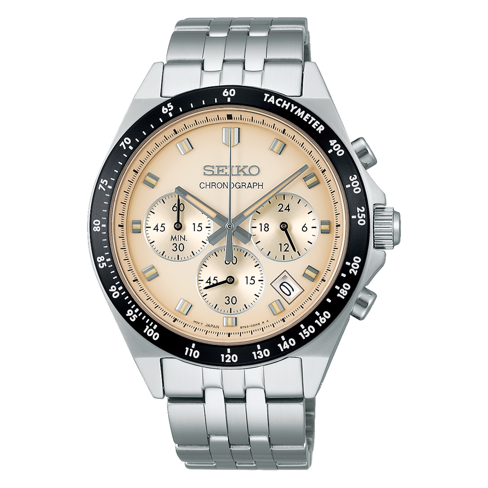 Seiko Selection SBTR045 JDM 41 mm men's quartz watch – Hardlex, 100 m, chronograph JDM (Japanese domestic market)