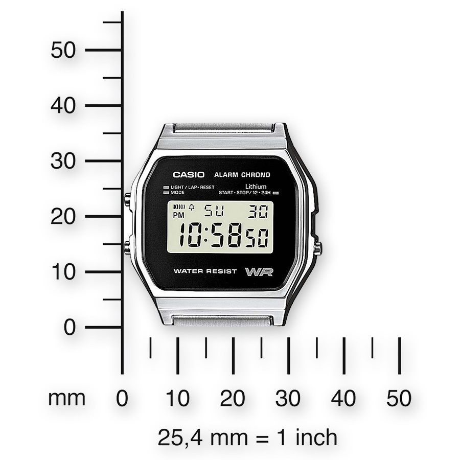 Reloj casio digital clásico retro A158WEA-1EF negro - acero inoxidable
