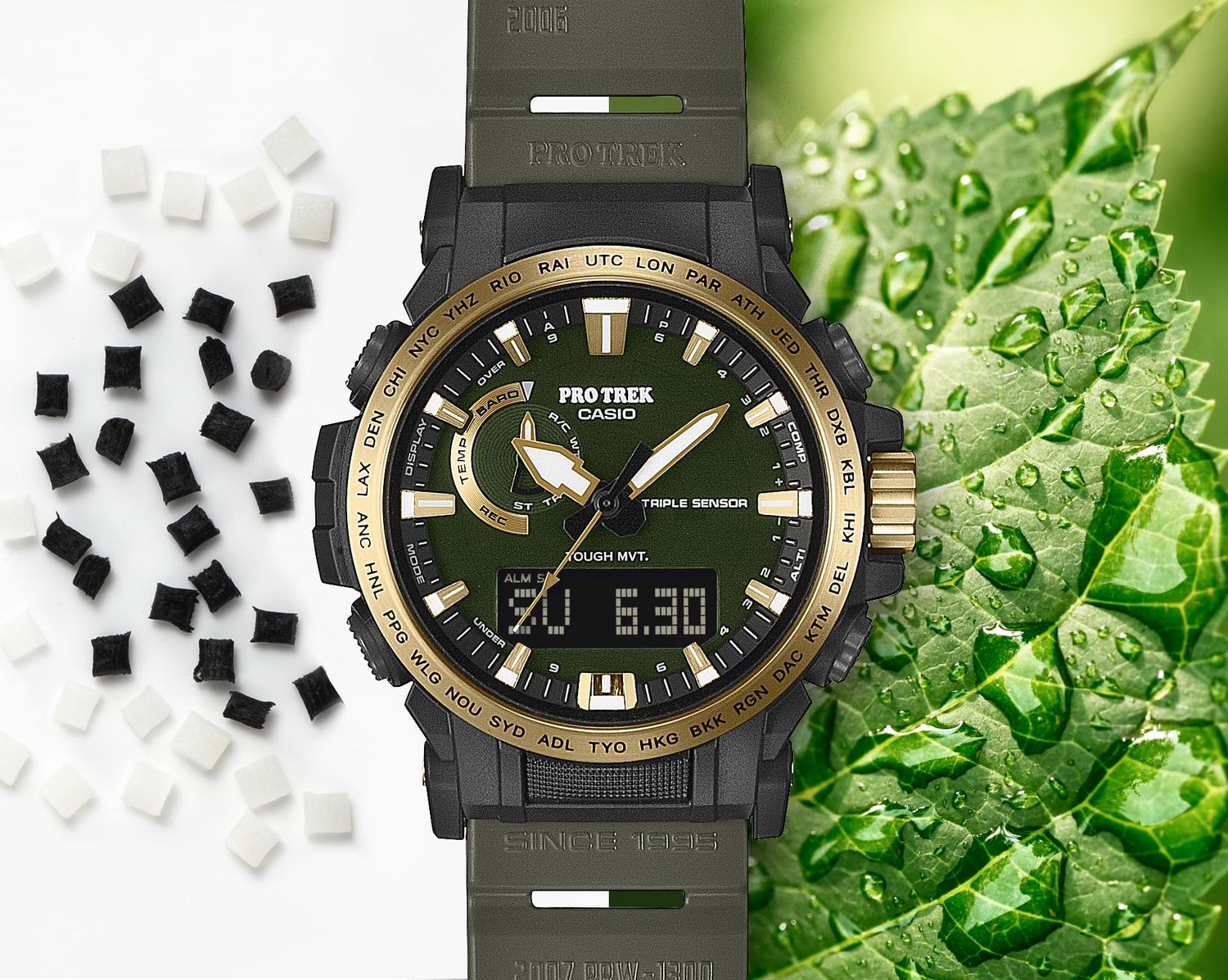 Casio Pro Trek PRW-61ANS-3JR JDM radio-controlled men's solar watch | Limited Edition “Japan Nature Conservation Society” | Solar &amp; Triple Sensor 100m JDM (Japanese domestic market)