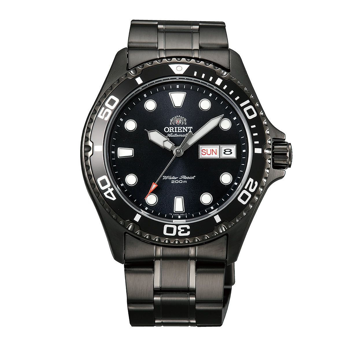 Orient men's automatic diving watch TAA02003B RAY RAVEN II 41.5mm ion-plated steel black dial 41.5mm steel strap 200m WR