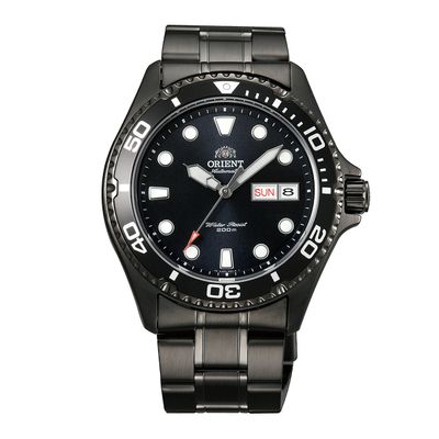 Orient men's automatic diving watch TAA02003B RAY RAVEN II 41.5mm ion-plated steel black dial 41.5mm steel strap 200m WR