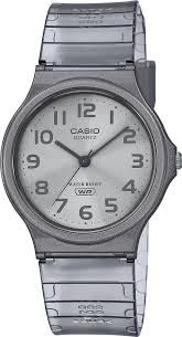 Reloj unisex clásico vintage Casio MQ-24S-8B correa translúcida