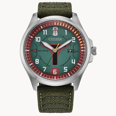 Citizen Star Wars Boba Fett AW1418-06W Men's Watch 44mm 100m WR Cordura fabric strap Eco-Drive movement (powered by solar energy or light)