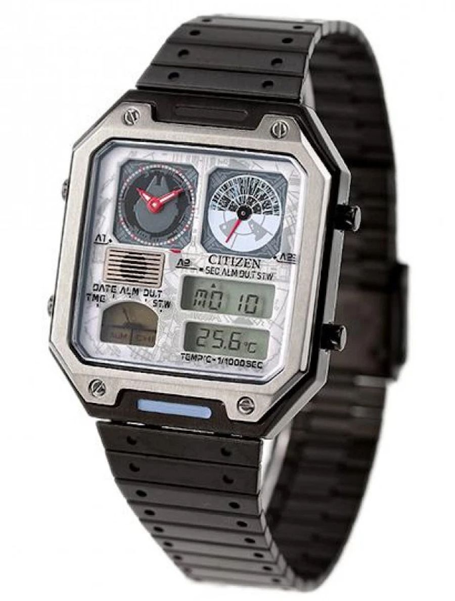Citizen Star Wars Millennium Falcon JG2146-53H unisex watch, analog-digital, 33.5 mm, 50 m WR, steel strap