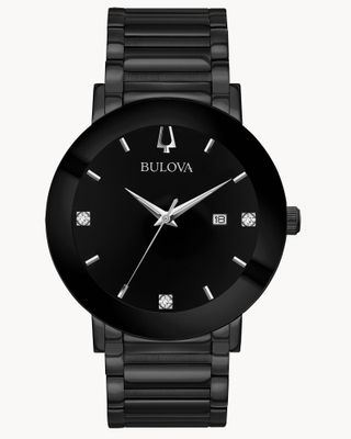 Bulova Futuro Black 98D144 42mm black Quartz men's watch stainless steel bracelet PVD 30m Water resist