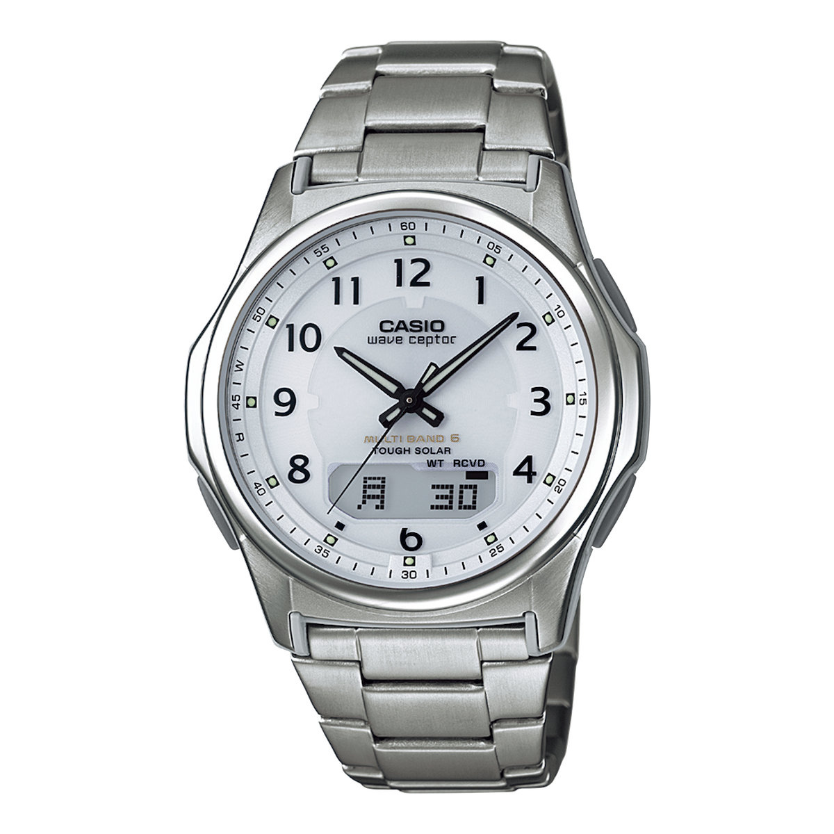 Casio Wave Ceptor WVA-M630TDE-7A (Titanium Edition) radio-controlled titanium sundial JDM 45.1 × 42.1 × 11 mm titanium case and strap JDM (Japanese domestic market)