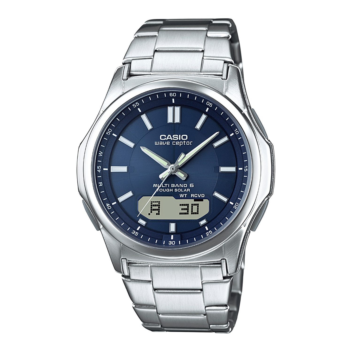 Casio Wave Ceptor WVA-M630D-2AJF JDM radio-controlled sundial 45.1 x 42.1 x 11 mm 50M WR Neobrite LED light JDM (Japanese domestic market)