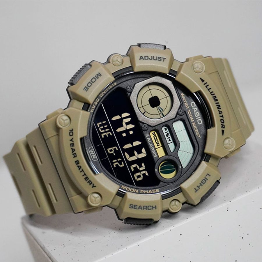 Reloj hombre deportivo Casio WS-1500H-5b Fases Lunares 10 años batería Modo Pesca