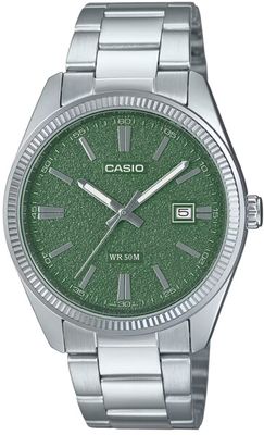​Men's Analog Watch MTP-1302DA-3AV, Stainless Steel Strap, Green Dial