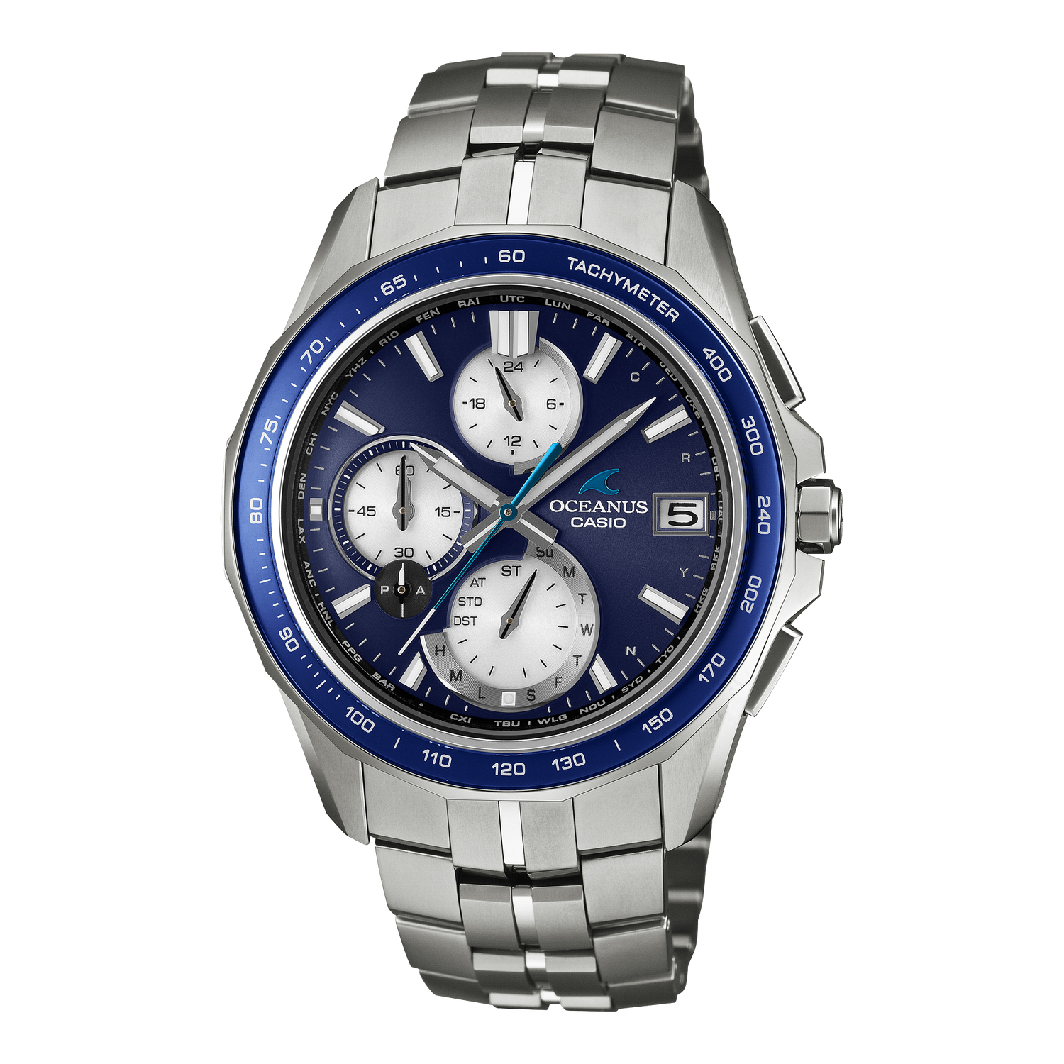 Casio Oceanus Manta OCW-S7000F-2AJF JDM Bluetooth Titanium radio-controlled men's watch 42.8 mm – Titanium, Sapphire, and Premium Connectivity Ultra-thin 100 m Titanium strap and case Made in Japan JDM (Japanese Domestic Market)