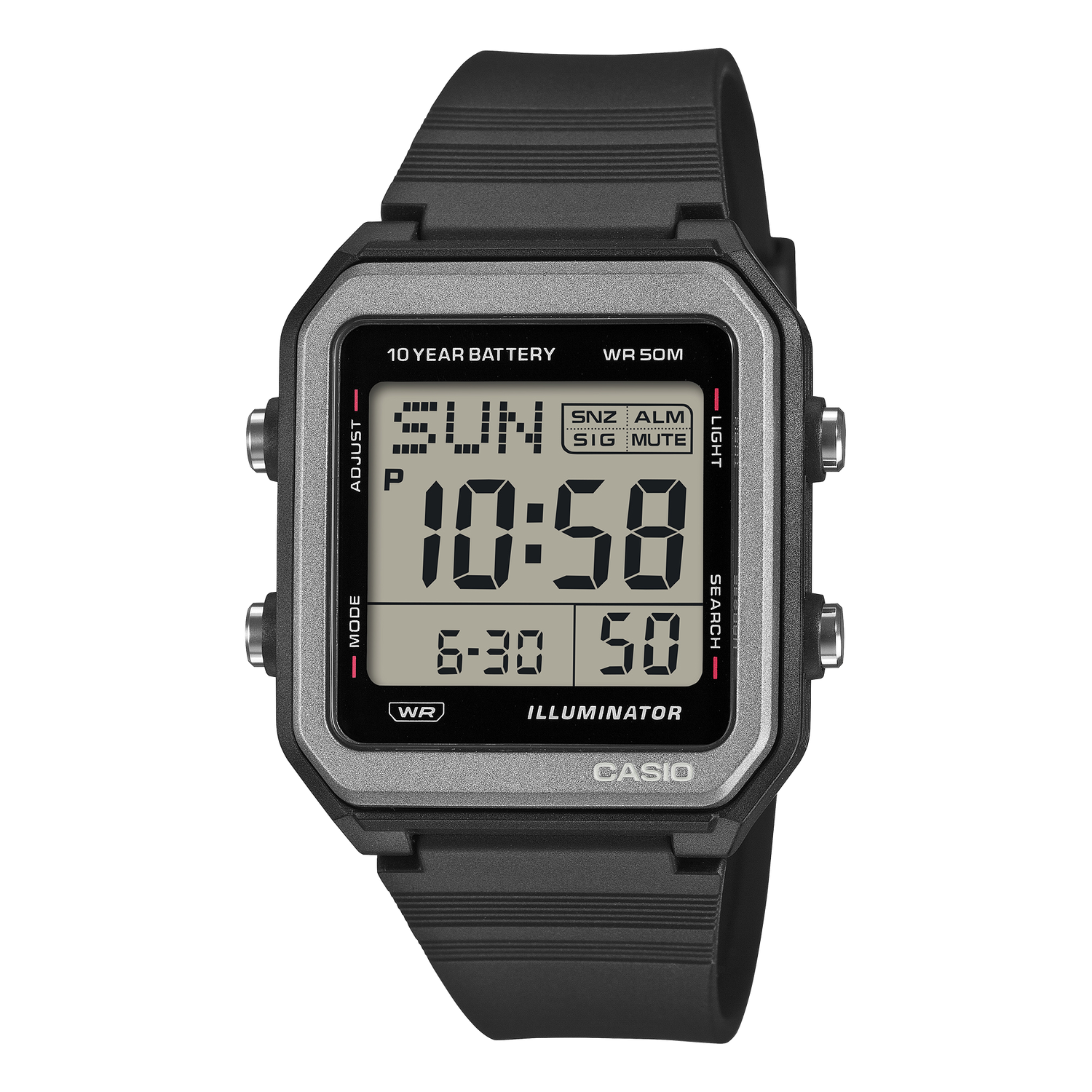 Casio W-221H-1AJF JDM 38.4mm Unisex Digital Watch World Time 10-Year Battery Life 50m WR JDM (Japanese Domestic Market)
