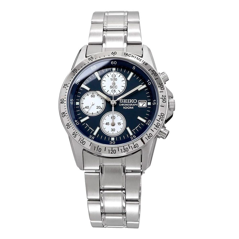 Seiko Chronograph SND365P1 Unisex Quartz Chronograph Watch (Caliber 7T92) JDM 38mm 100m WR Steel Strap JDM (Japanese Domestic Market)